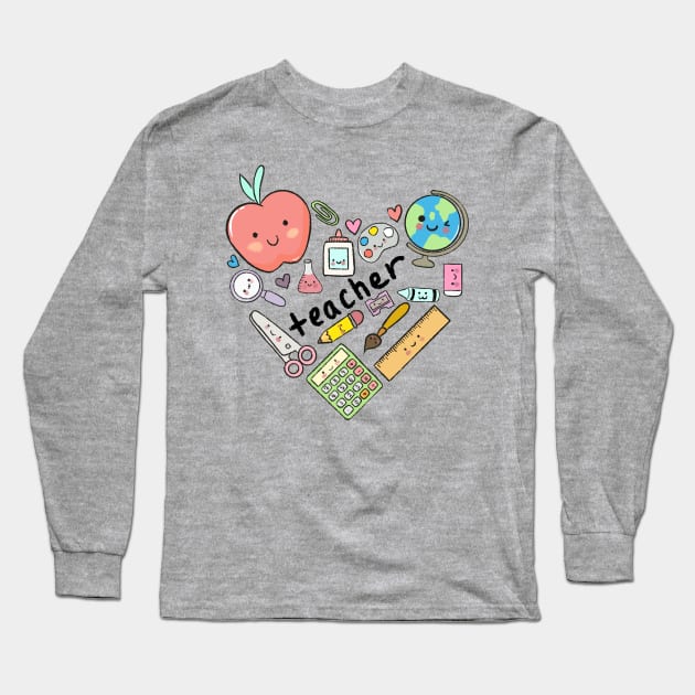 Teaching is a work of heart Long Sleeve T-Shirt by The Mindful Maestra